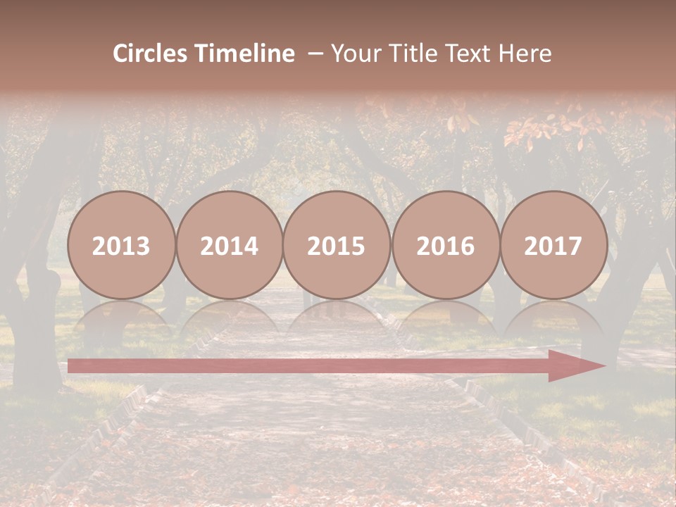 Autumn In Public Garden. Young Couple On A Path PowerPoint Template