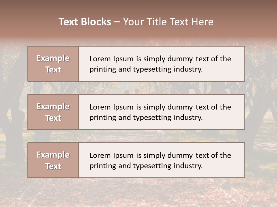 Autumn In Public Garden. Young Couple On A Path PowerPoint Template