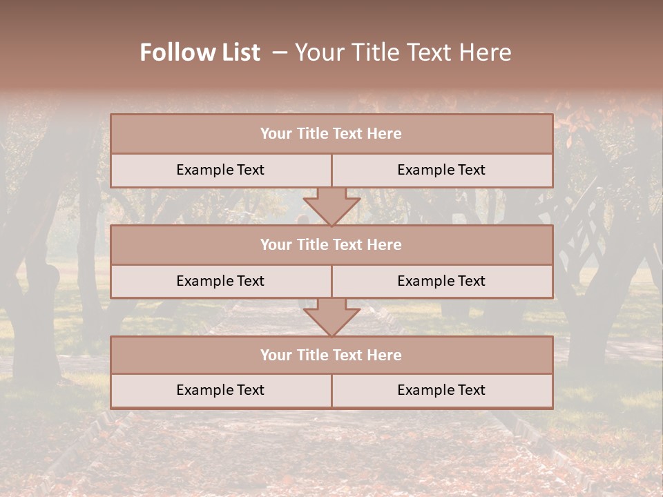 Autumn In Public Garden. Young Couple On A Path PowerPoint Template