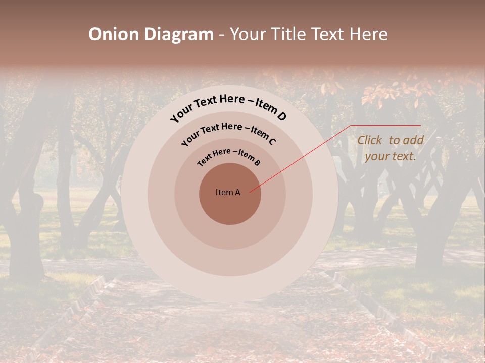 Autumn In Public Garden. Young Couple On A Path PowerPoint Template