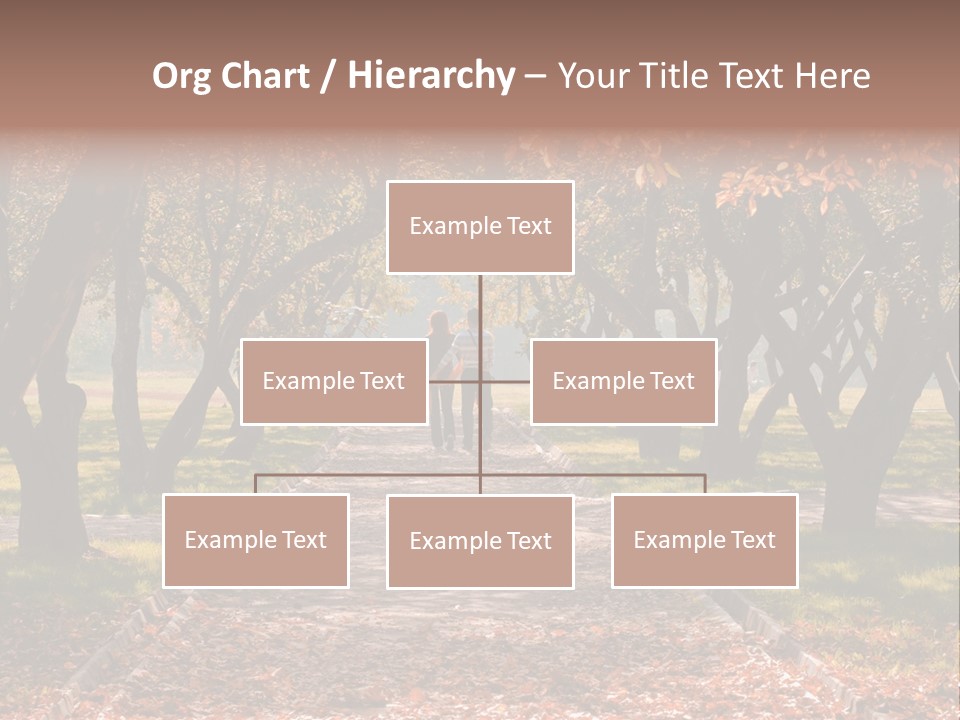 Autumn In Public Garden. Young Couple On A Path PowerPoint Template