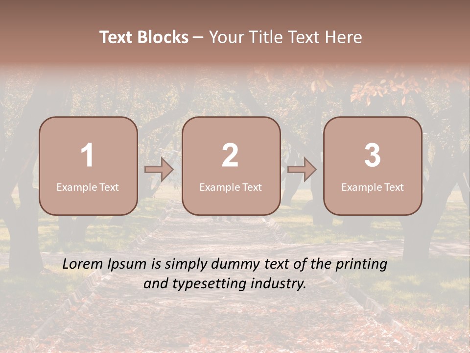 Autumn In Public Garden. Young Couple On A Path PowerPoint Template