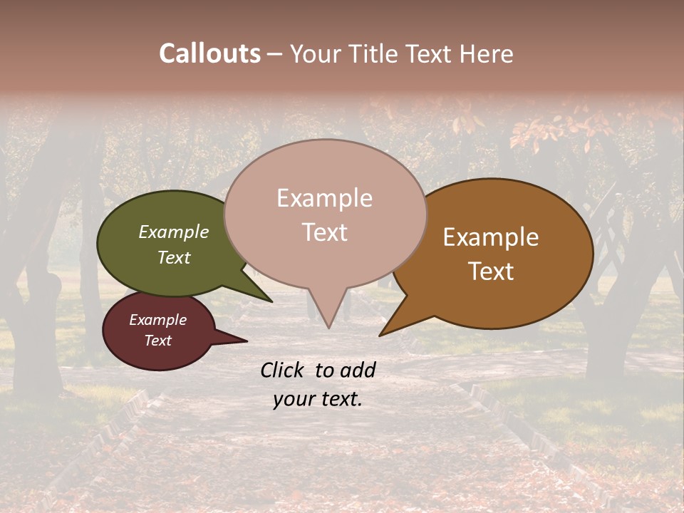 Autumn In Public Garden. Young Couple On A Path PowerPoint Template