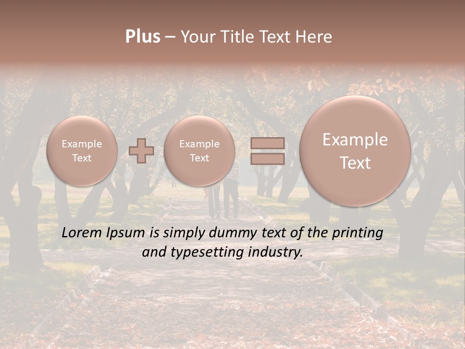 Autumn In Public Garden. Young Couple On A Path PowerPoint Template