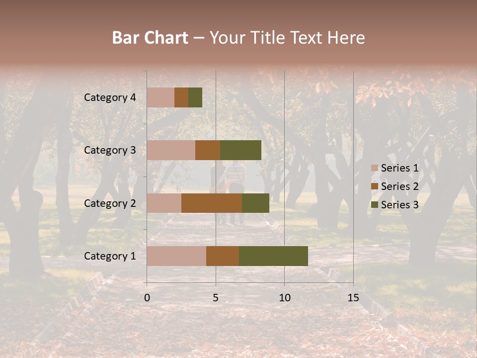 Autumn In Public Garden. Young Couple On A Path PowerPoint Template