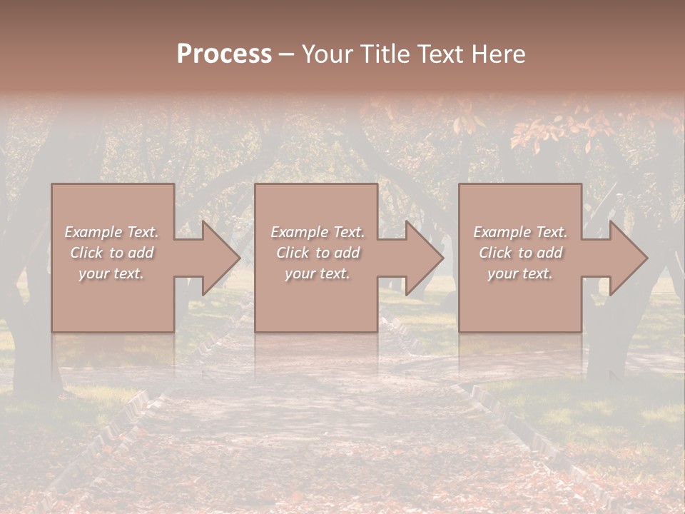 Autumn In Public Garden. Young Couple On A Path PowerPoint Template