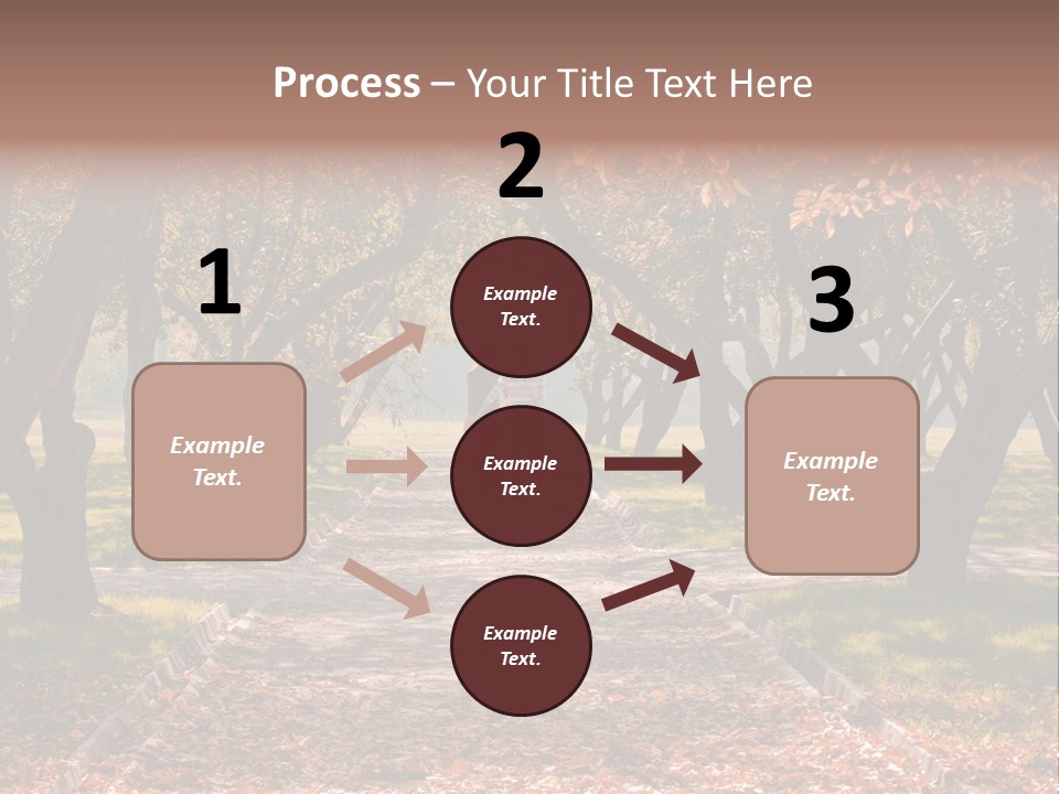 Autumn In Public Garden. Young Couple On A Path PowerPoint Template