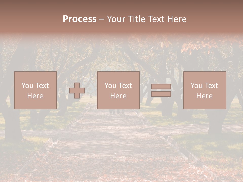 Autumn In Public Garden. Young Couple On A Path PowerPoint Template