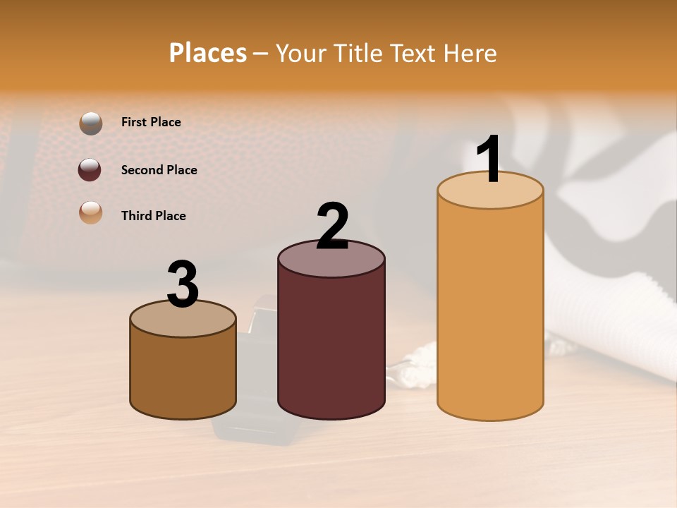 Basketball Referee Items Including A Whistle, A Jersey And A Basketball On A Gym Floor PowerPoint Template