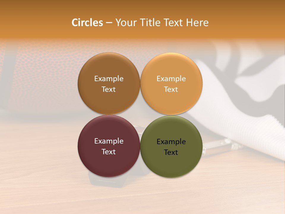 Basketball Referee Items Including A Whistle, A Jersey And A Basketball On A Gym Floor PowerPoint Template