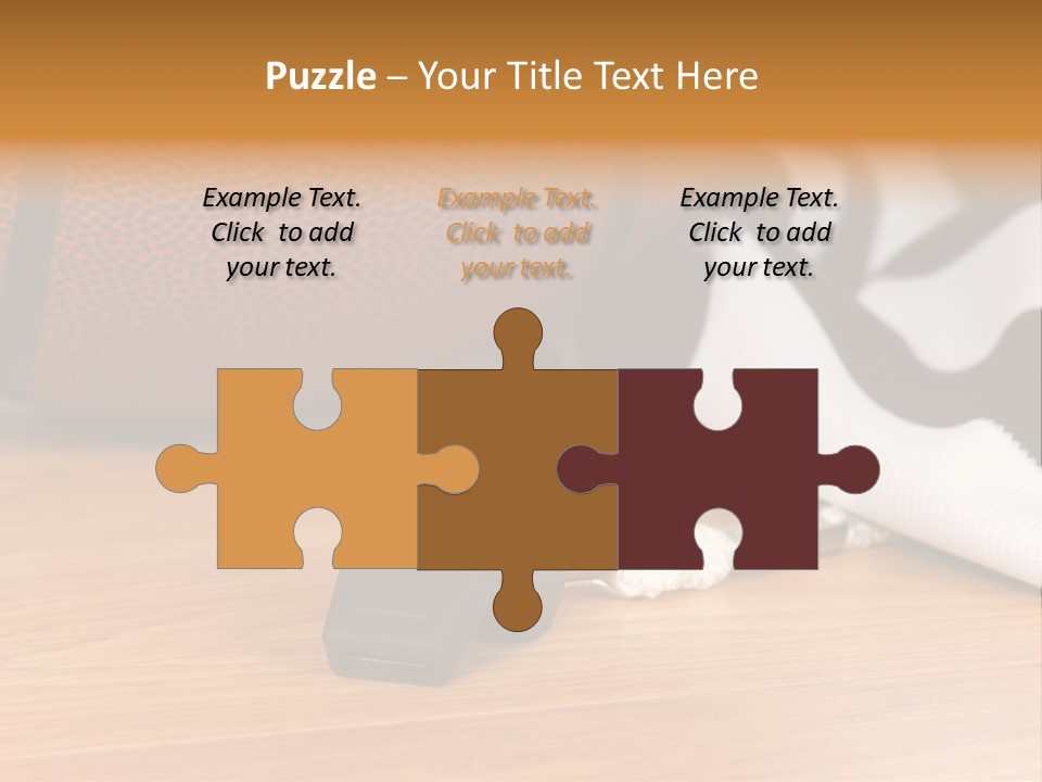 Basketball Referee Items Including A Whistle, A Jersey And A Basketball On A Gym Floor PowerPoint Template