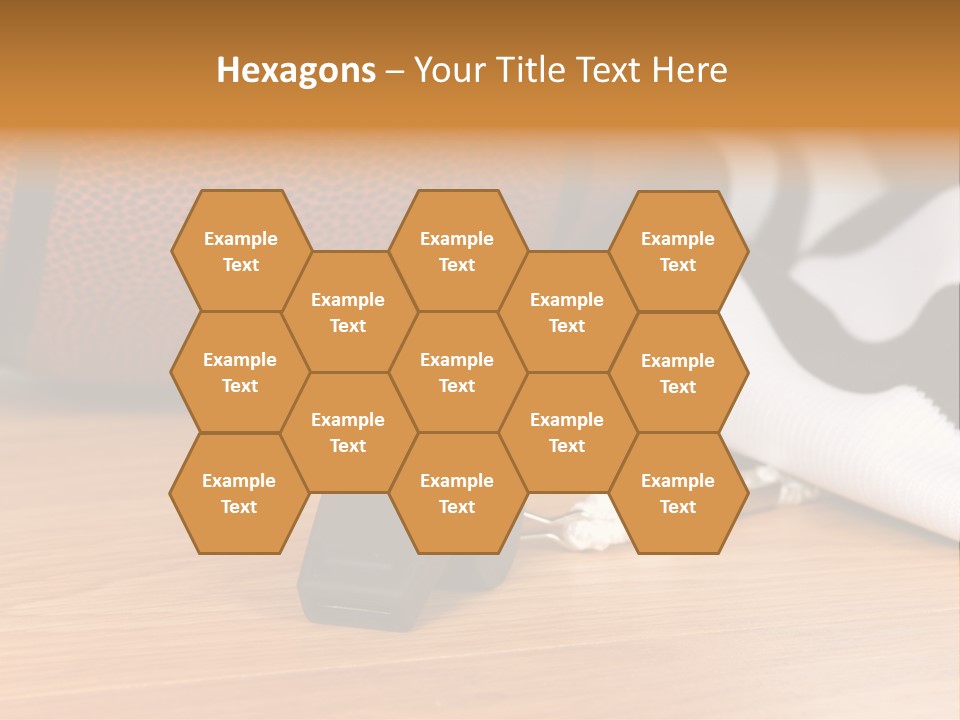 Basketball Referee Items Including A Whistle, A Jersey And A Basketball On A Gym Floor PowerPoint Template