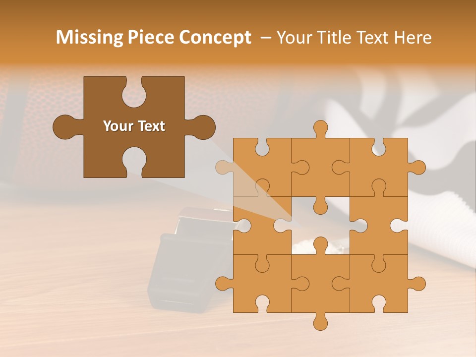 Basketball Referee Items Including A Whistle, A Jersey And A Basketball On A Gym Floor PowerPoint Template