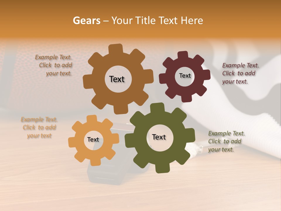 Basketball Referee Items Including A Whistle, A Jersey And A Basketball On A Gym Floor PowerPoint Template