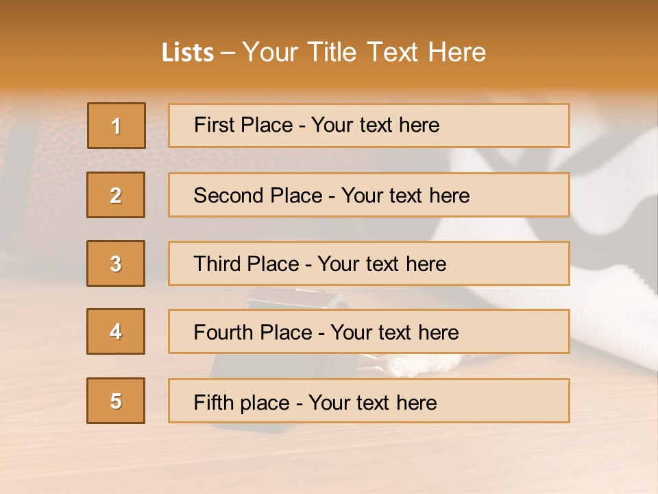 Basketball Referee Items Including A Whistle, A Jersey And A Basketball On A Gym Floor PowerPoint Template