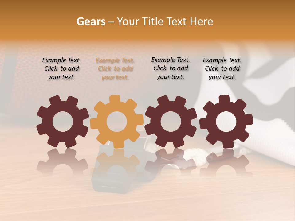 Basketball Referee Items Including A Whistle, A Jersey And A Basketball On A Gym Floor PowerPoint Template