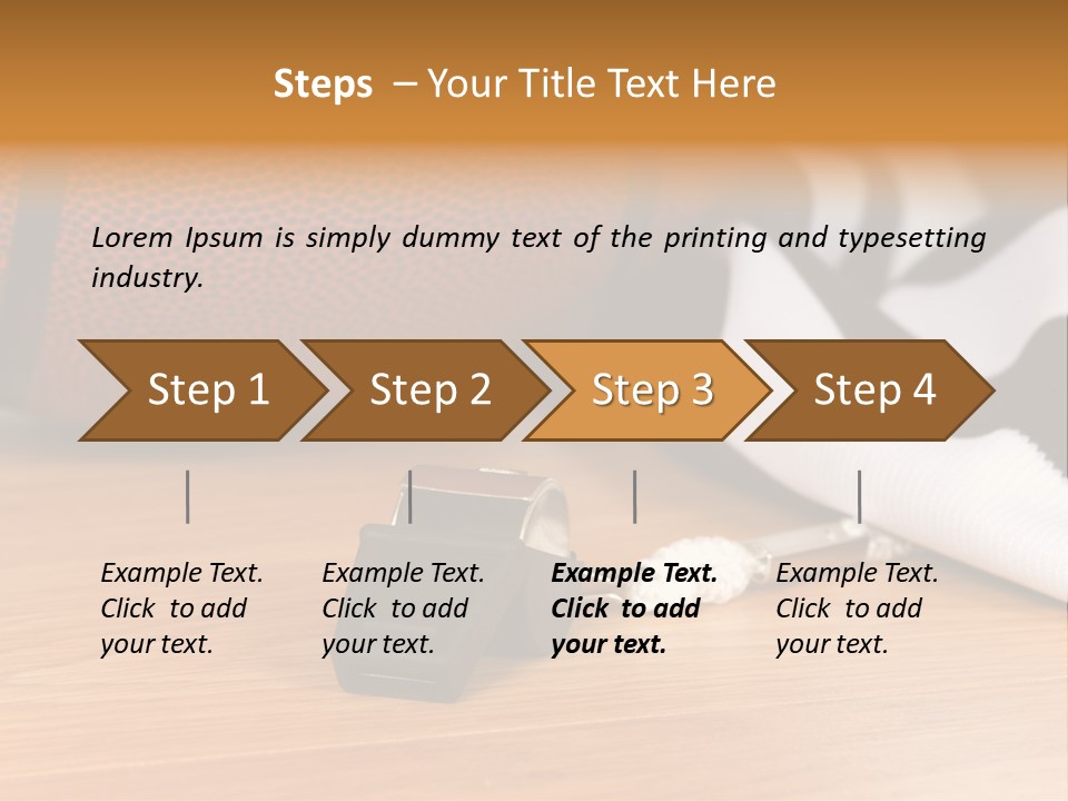 Basketball Referee Items Including A Whistle, A Jersey And A Basketball On A Gym Floor PowerPoint Template