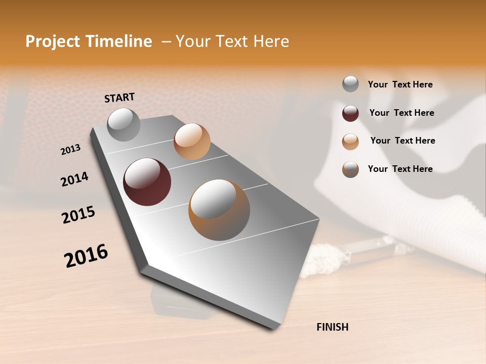 Basketball Referee Items Including A Whistle, A Jersey And A Basketball On A Gym Floor PowerPoint Template