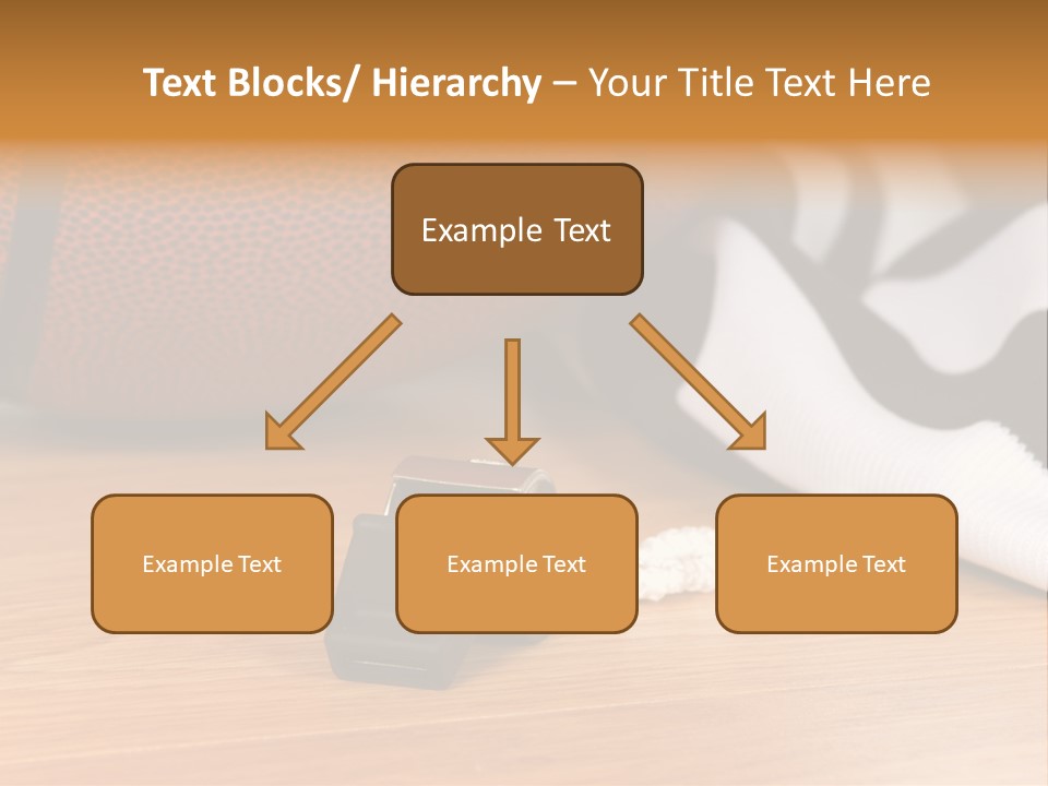 Basketball Referee Items Including A Whistle, A Jersey And A Basketball On A Gym Floor PowerPoint Template