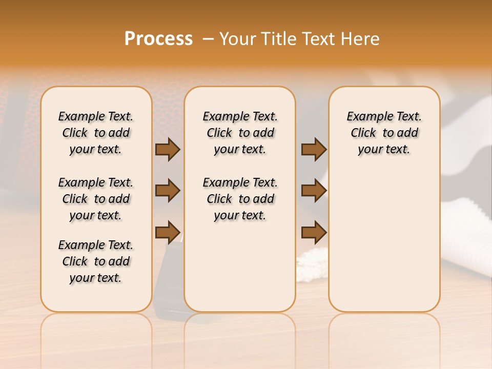 Basketball Referee Items Including A Whistle, A Jersey And A Basketball On A Gym Floor PowerPoint Template
