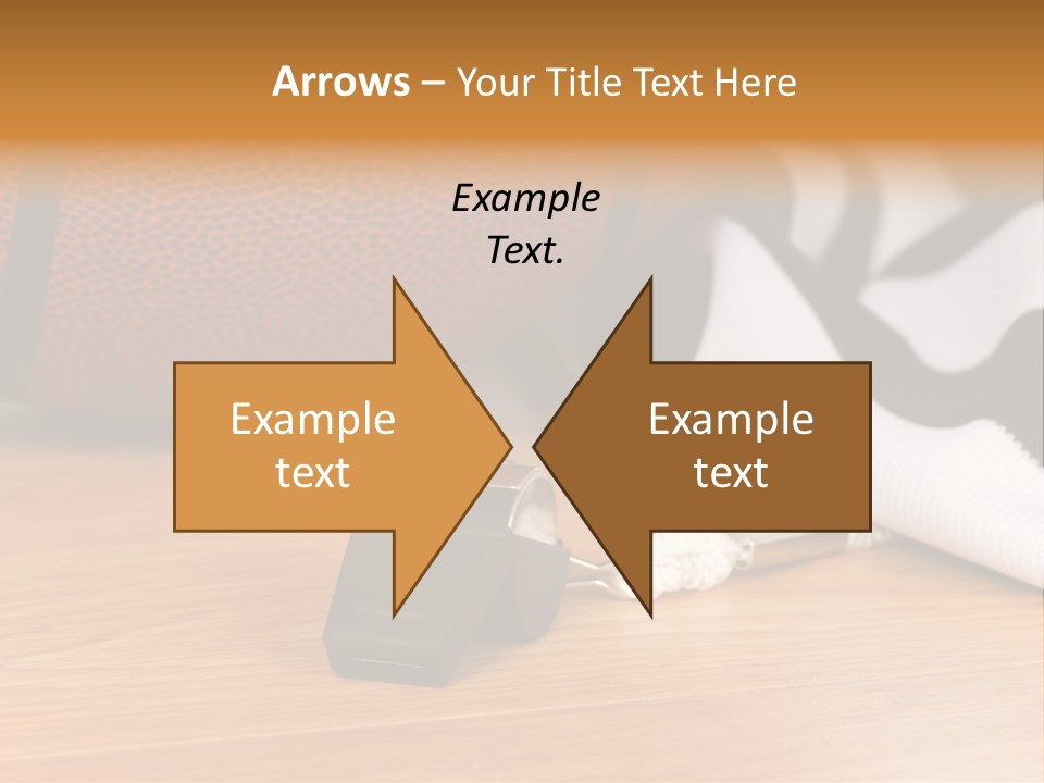 Basketball Referee Items Including A Whistle, A Jersey And A Basketball On A Gym Floor PowerPoint Template