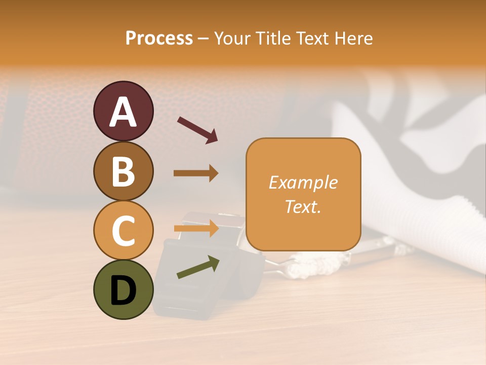 Basketball Referee Items Including A Whistle, A Jersey And A Basketball On A Gym Floor PowerPoint Template