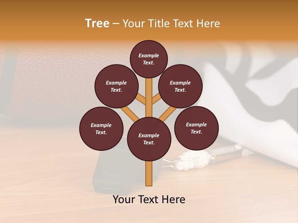 Basketball Referee Items Including A Whistle, A Jersey And A Basketball On A Gym Floor PowerPoint Template