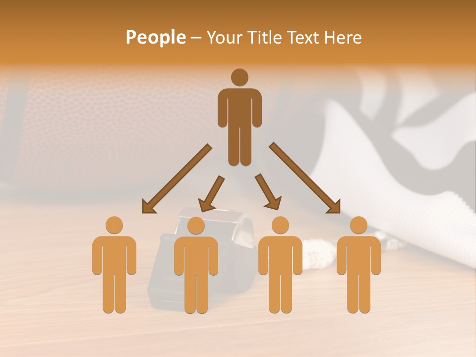 Basketball Referee Items Including A Whistle, A Jersey And A Basketball On A Gym Floor PowerPoint Template