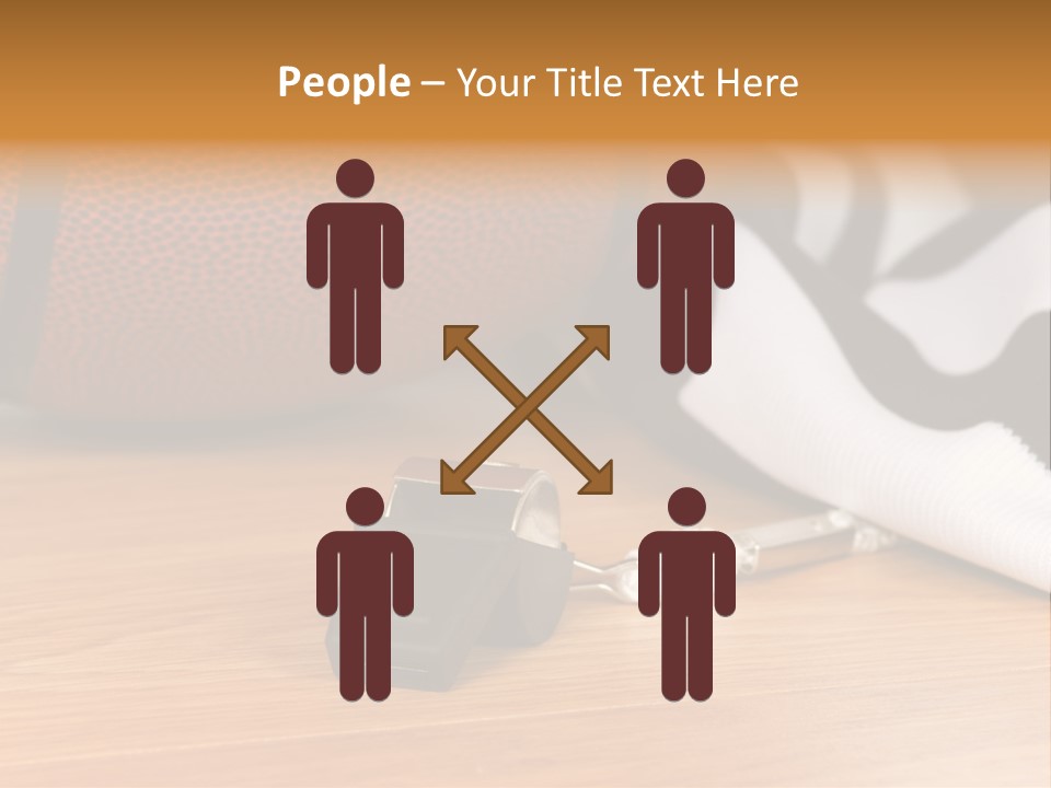 Basketball Referee Items Including A Whistle, A Jersey And A Basketball On A Gym Floor PowerPoint Template
