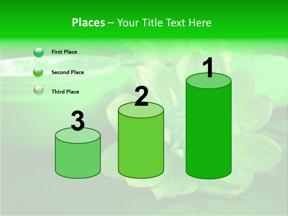 Abstract Green Cream And Towel With Flowers PowerPoint Template