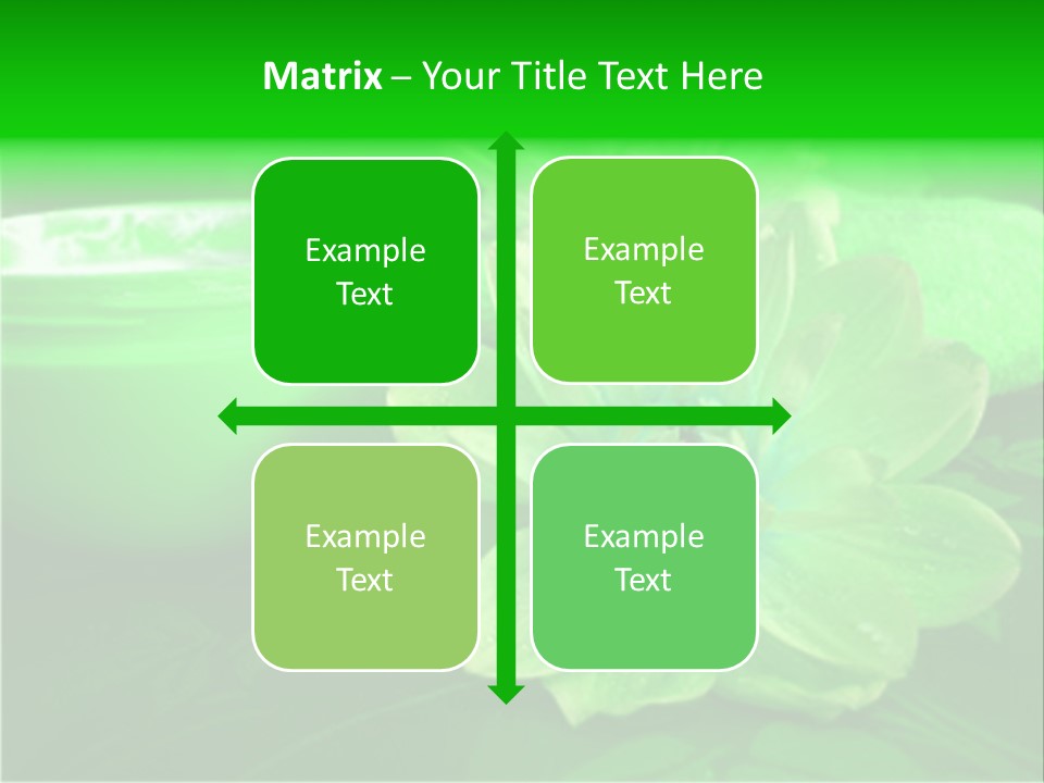 Abstract Green Cream And Towel With Flowers PowerPoint Template