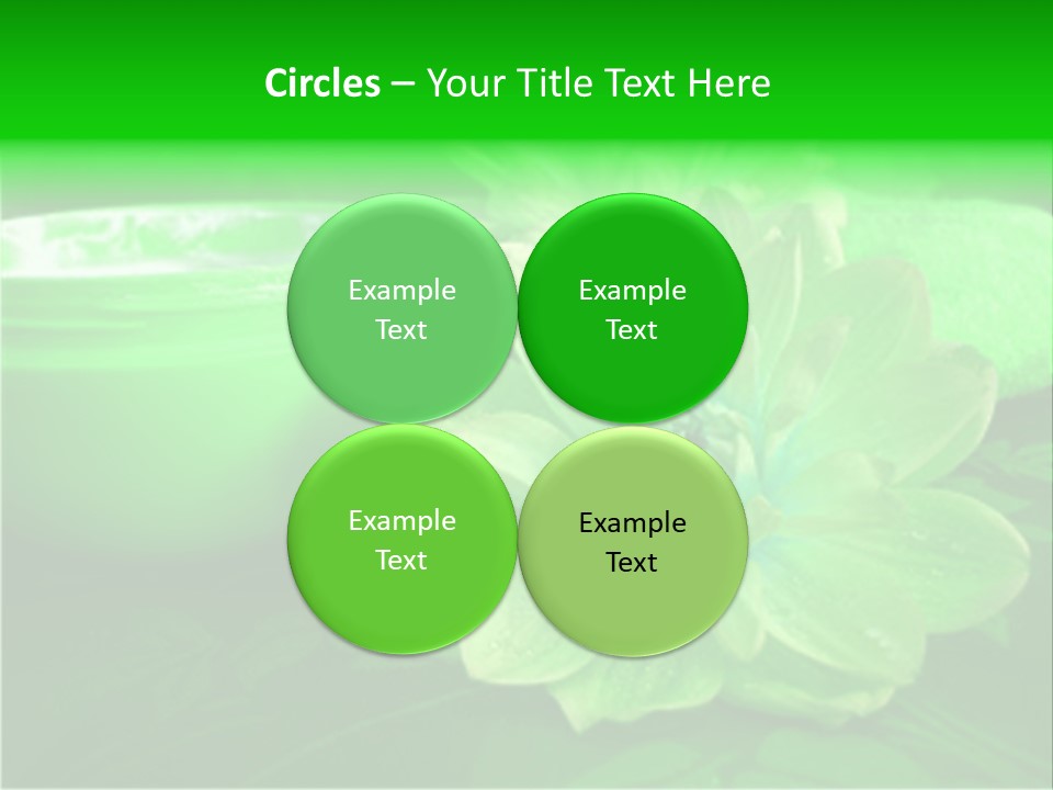 Abstract Green Cream And Towel With Flowers PowerPoint Template