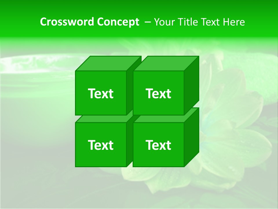 Abstract Green Cream And Towel With Flowers PowerPoint Template