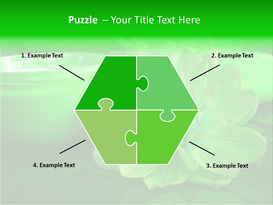 Abstract Green Cream And Towel With Flowers PowerPoint Template