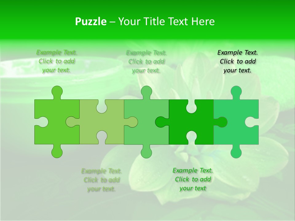 Abstract Green Cream And Towel With Flowers PowerPoint Template