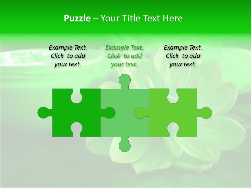 Abstract Green Cream And Towel With Flowers PowerPoint Template