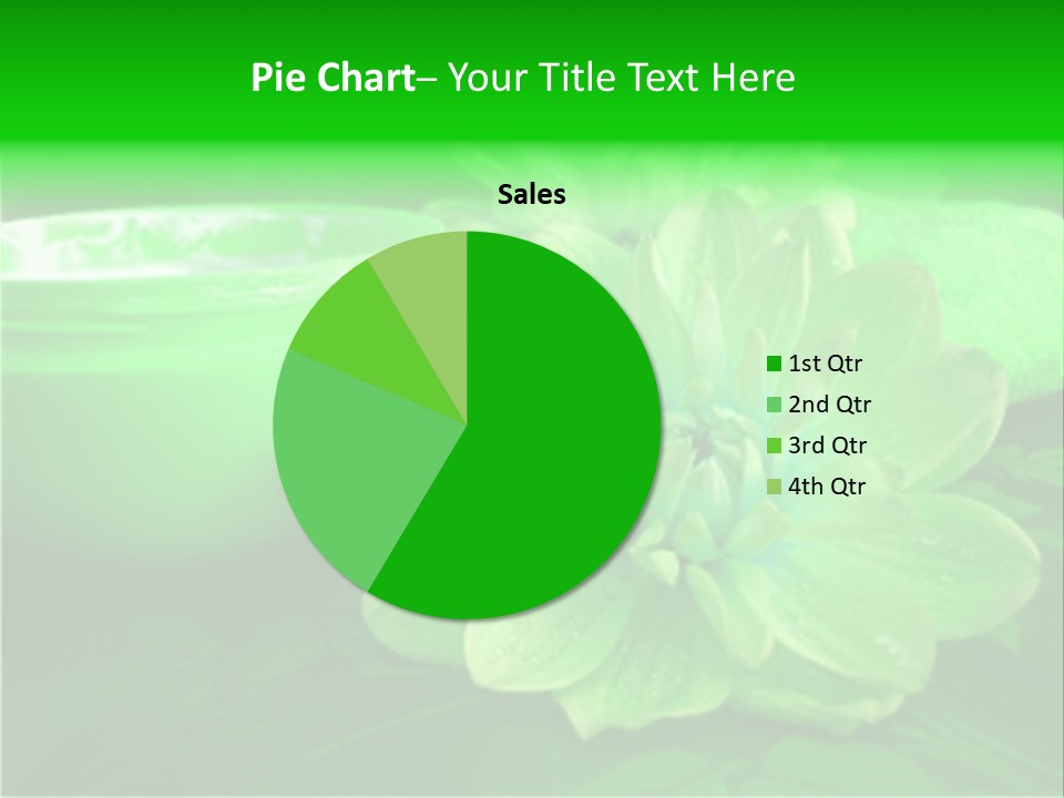 Abstract Green Cream And Towel With Flowers PowerPoint Template