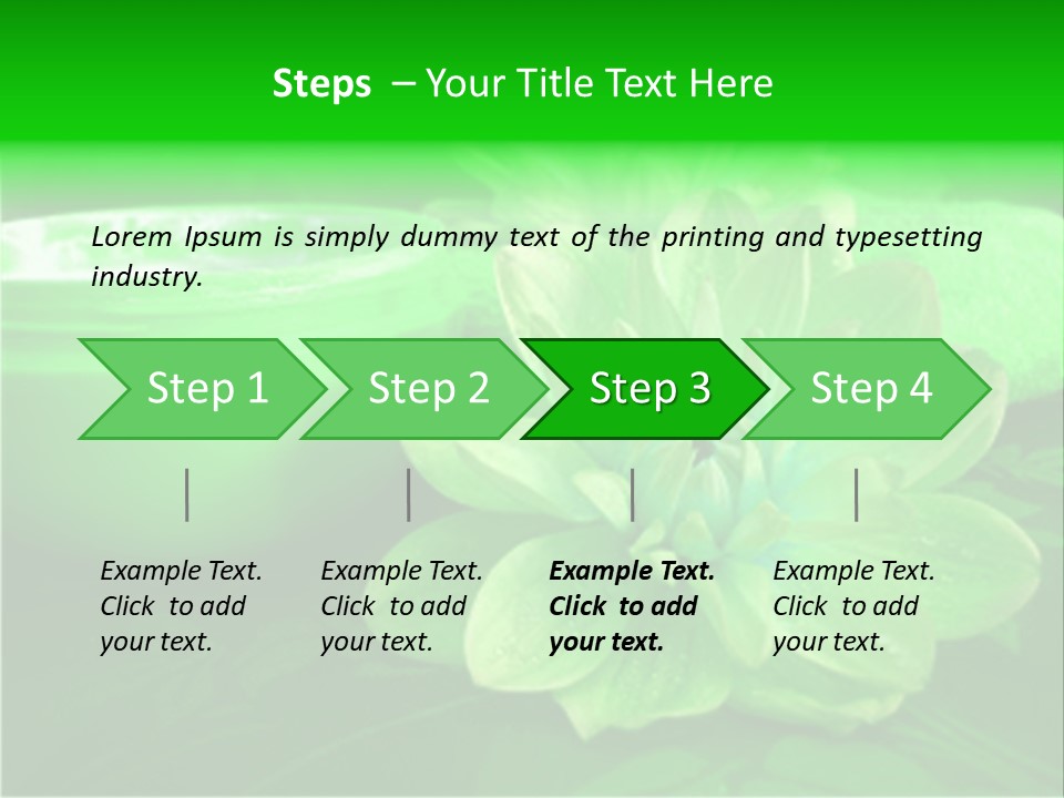 Abstract Green Cream And Towel With Flowers PowerPoint Template