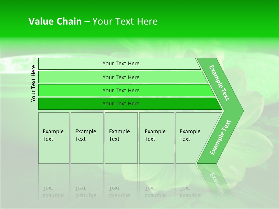 Abstract Green Cream And Towel With Flowers PowerPoint Template