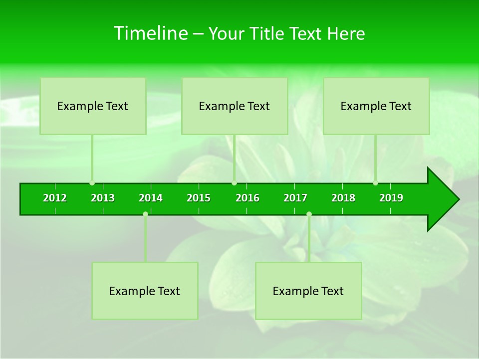 Abstract Green Cream And Towel With Flowers PowerPoint Template