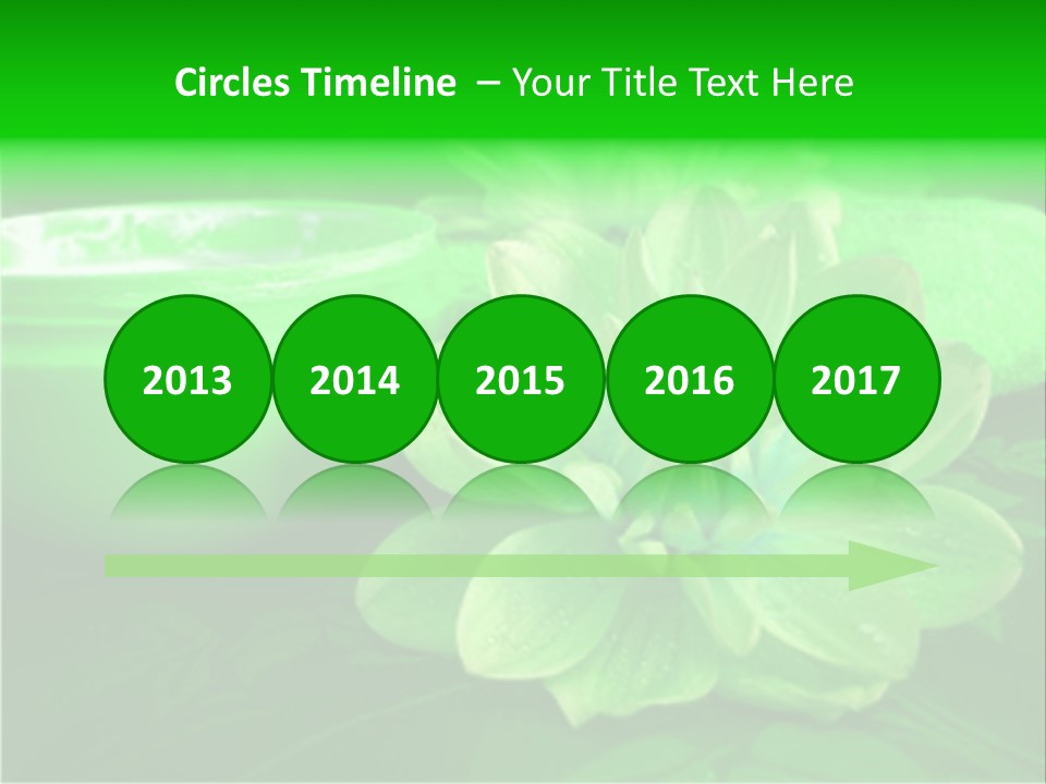 Abstract Green Cream And Towel With Flowers PowerPoint Template