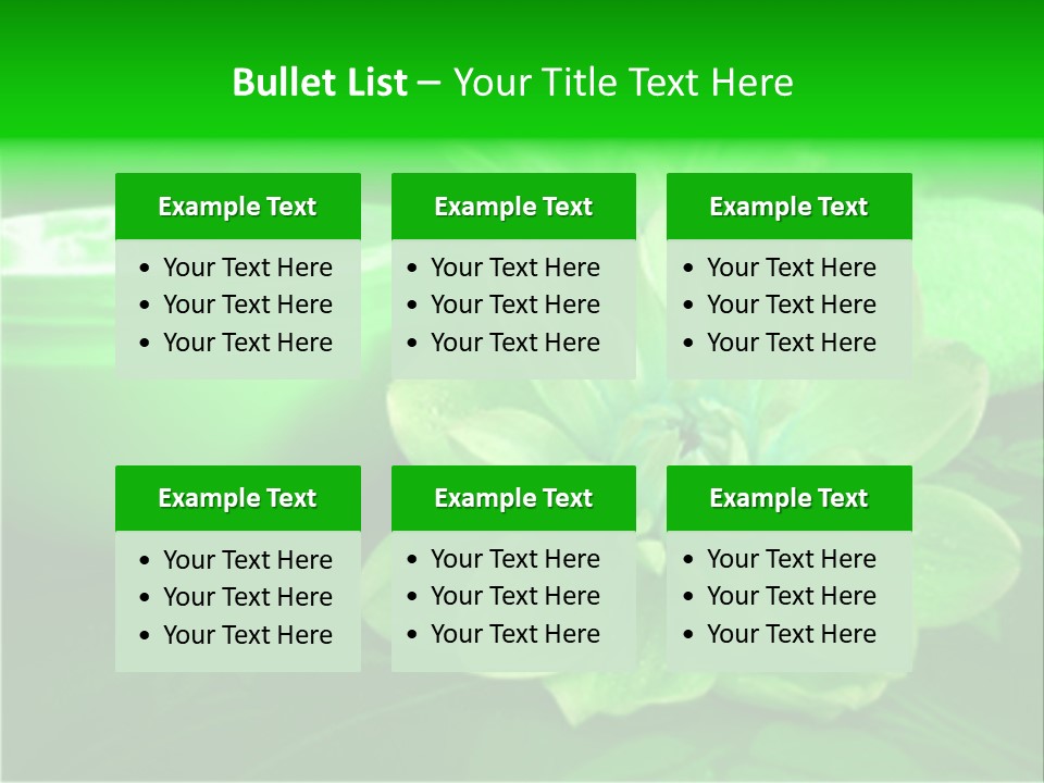 Abstract Green Cream And Towel With Flowers PowerPoint Template