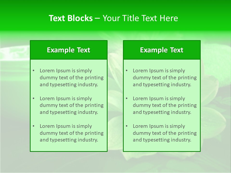 Abstract Green Cream And Towel With Flowers PowerPoint Template