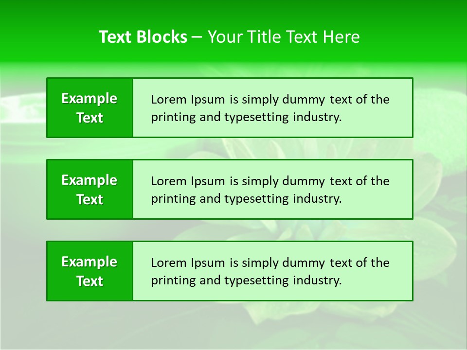 Abstract Green Cream And Towel With Flowers PowerPoint Template