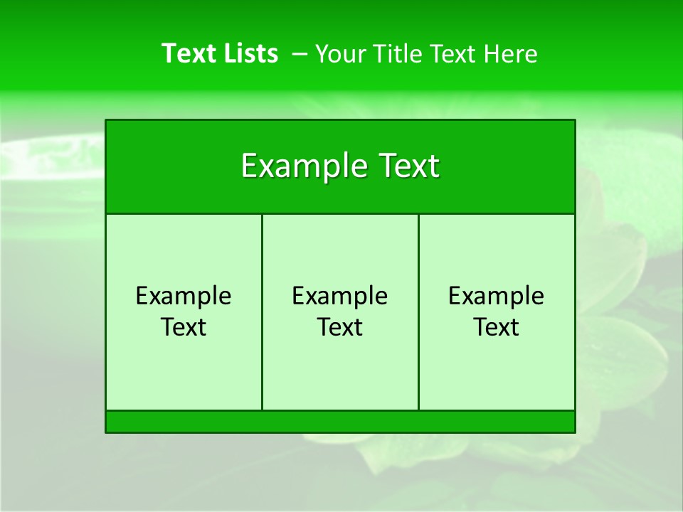 Abstract Green Cream And Towel With Flowers PowerPoint Template