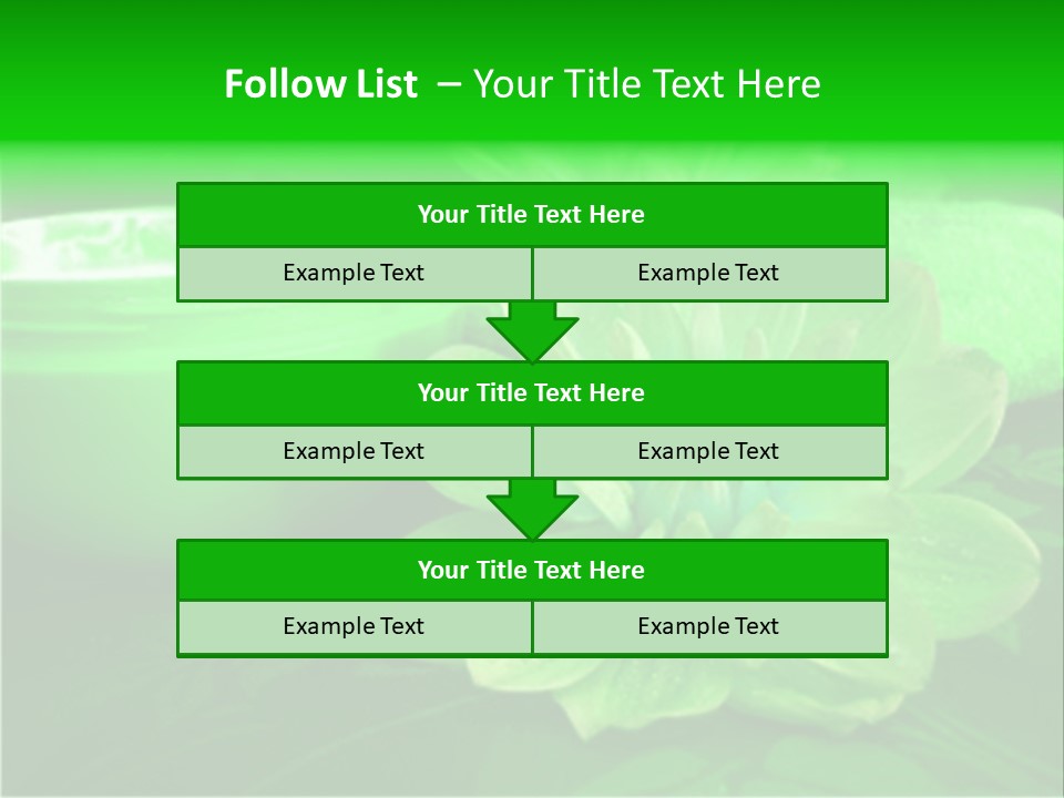 Abstract Green Cream And Towel With Flowers PowerPoint Template