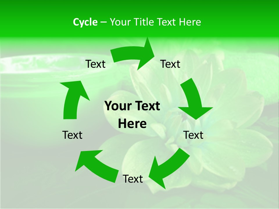 Abstract Green Cream And Towel With Flowers PowerPoint Template