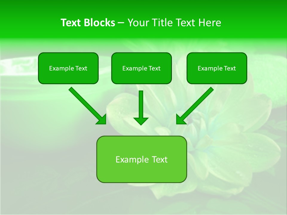 Abstract Green Cream And Towel With Flowers PowerPoint Template