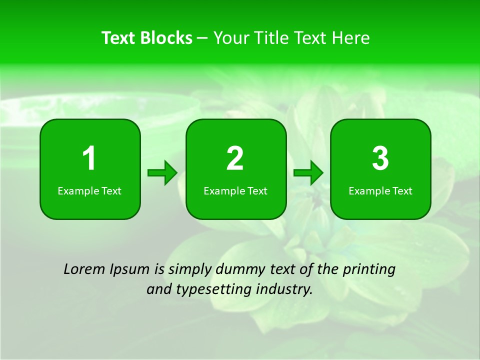 Abstract Green Cream And Towel With Flowers PowerPoint Template