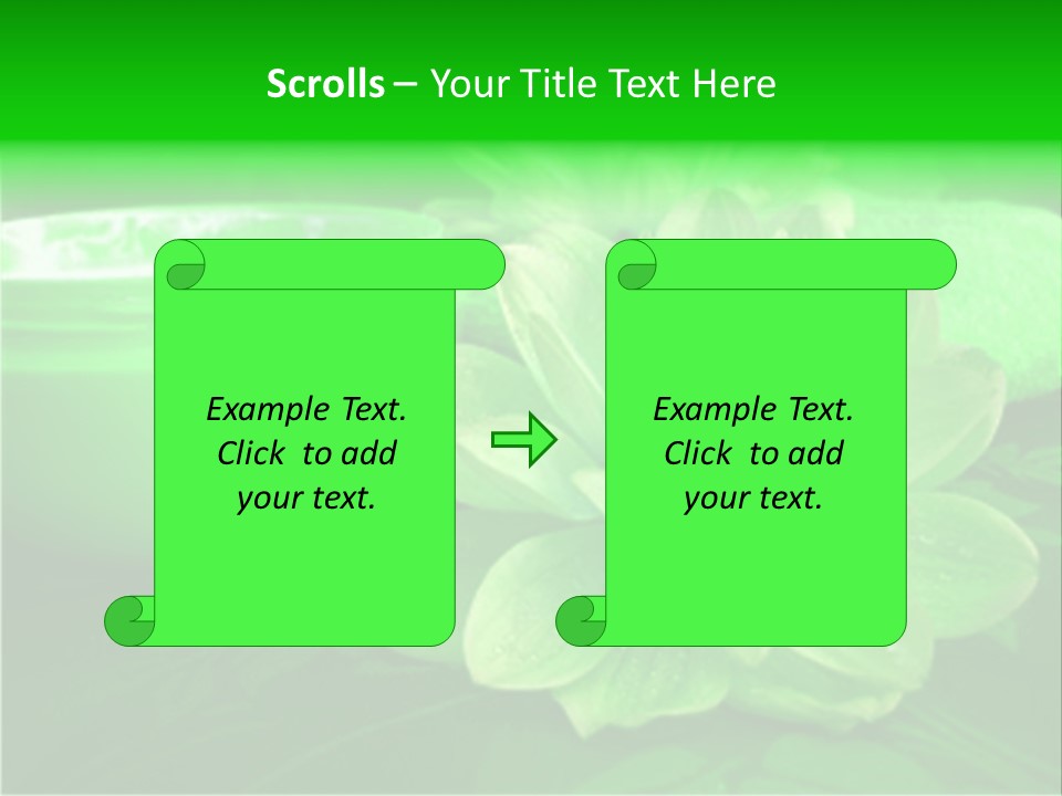 Abstract Green Cream And Towel With Flowers PowerPoint Template